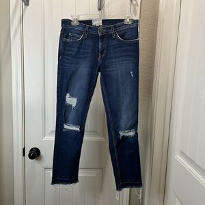 Current Elliott The Cropped Straight Loved With Let out Hem Jeans Size 25 Dark
